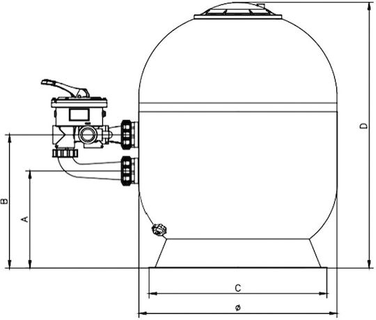 Hayward Филтър Пясък 30m3/h Hl Pro Side