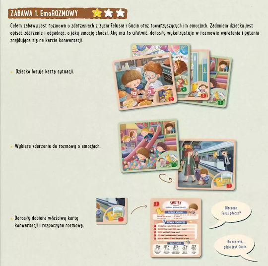 Board Game Feluś and Gucio: Emotional Intelligence Development for 1-6 Players 3+ Years Old (PL) Nasza Ksiegarnia