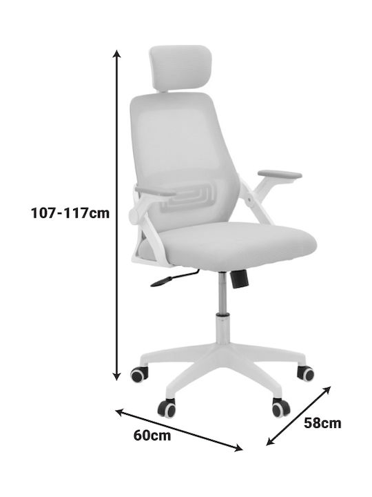 Peja Reclining Office Chair with Fixed Arms Pink-frame White Pakketo