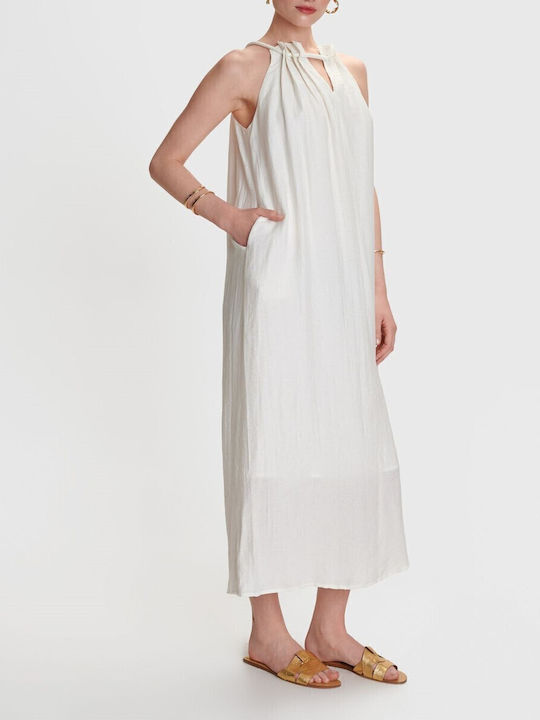 Καλοκαιρινό Midi Φόρεμα Off White