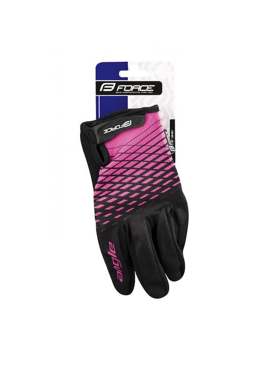 Force Angle Voller Finger Fahrradhandschuhe Erwachsene Rosa