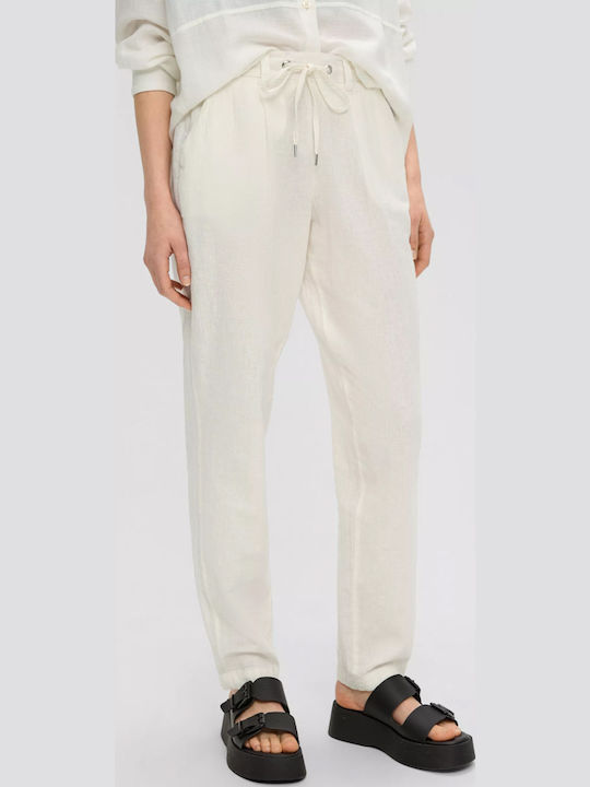 Women's Fabric Trousers Ecru