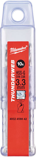 Milwaukee 4932459842 Bohrmaschine Luft Silber Hss-g 3,3mm Mw