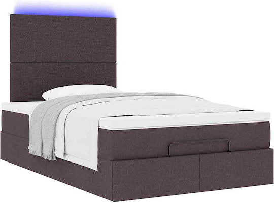 vidaXL King-Size-Bett Mit Stoff Dunkelbraune Mit Lattenrost Und Matratze 190x190cm