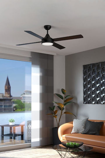 Eglo Trinidad Ceiling Fan 122cm with Light Fixture Black