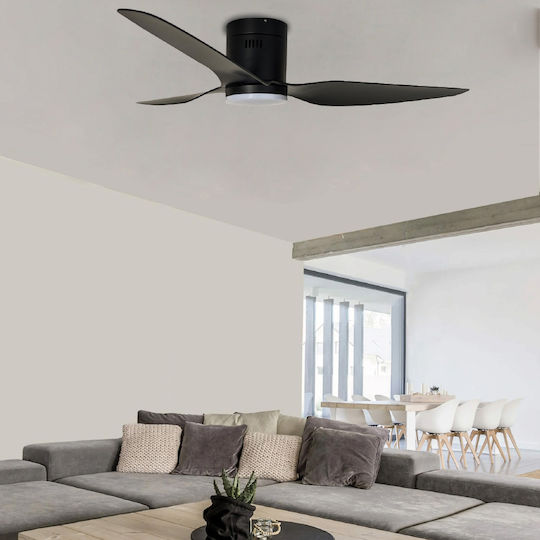 Inlight Alamo Ανεμιστήρας Οροφής 137cm με Φως Μαύρος