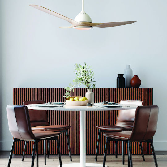 Aca Deckenventilator 130cm mit Leuchte Braun / Weiß
