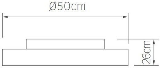 Lineme Menta Πλαφονιέρα 50cm με Φως Πράσινη