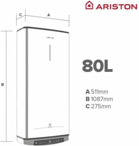Ariston Velis Θερμοσίφωνας 80lt Glass 1.5kW με Wi-Fi
