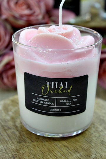 Aromatic Soy Rose Candle Thai Orchid Glass Big Φ8.5 X 8.9 Cm