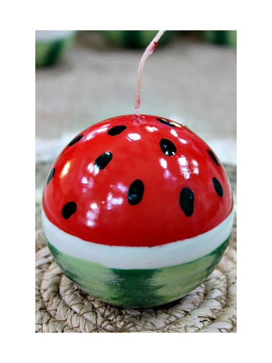 Ръчно Изработена Свещ Топка Watermelon П25 См