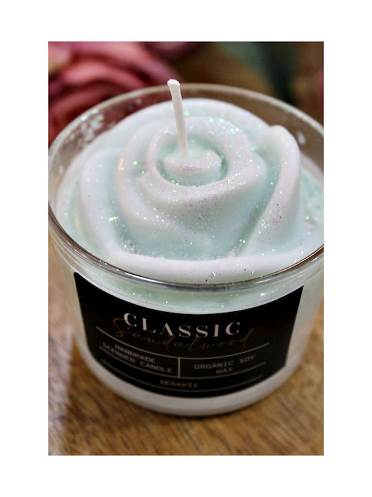 Aromatic Soy Candle Rose Sandalwood Glass Small Φ8.2 X 5.8 Cm