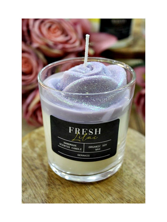 Aromatic Soy Candle Rose Lilac Glass Big Φ8.5 X 8.9 Cm