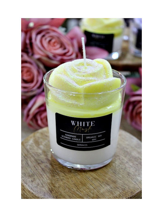 Aromatisches Soja Kerze Rose White Musk Gefäß Groß Φ8,5 X 8,9 Cm