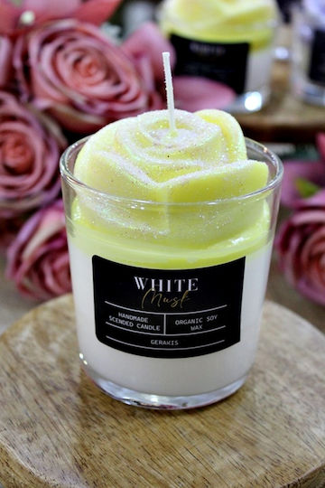 Aromatic Soy Candle Rose White Musk Glass Big Φ8.5 X 8.9 Cm