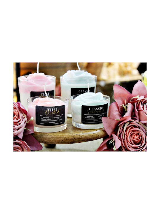 Aromatic Soy Candle Rose Lilac Glass Big Φ8.5 X 8.9 Cm