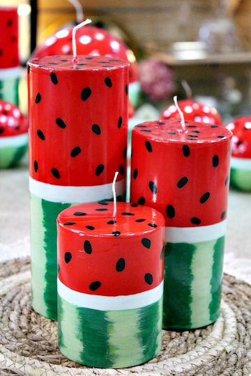 Handmade Watermelon Candle 8 X 10 Cm