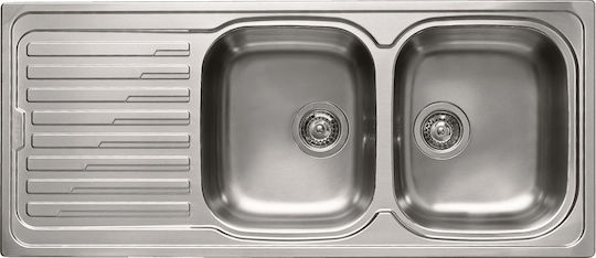Pyramis Amaltia Plus 2B Drop-In Küchenspüle Inox Satiniert M86xB50cm Silber