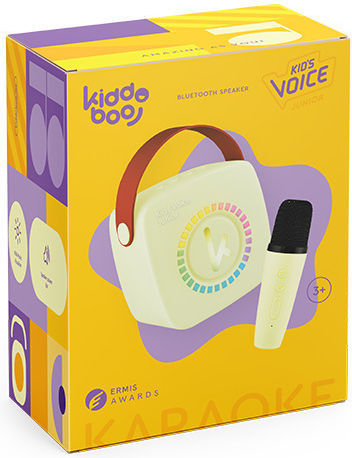 Kiddoboo Karaoke Speaker With Wireless Microphone And Lighting Effects NikoletaTV KBT3NTYEL Yellow
