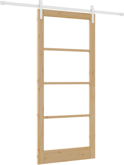 Vidaxl Schiebetür Set Zubehör 'orkdal' Satanisches Holz Glas Beige