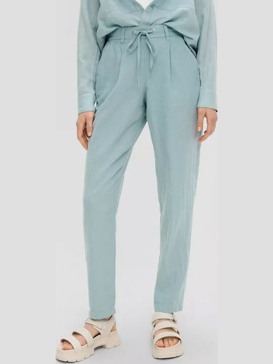 Women's Fabric Trousers Light Blue