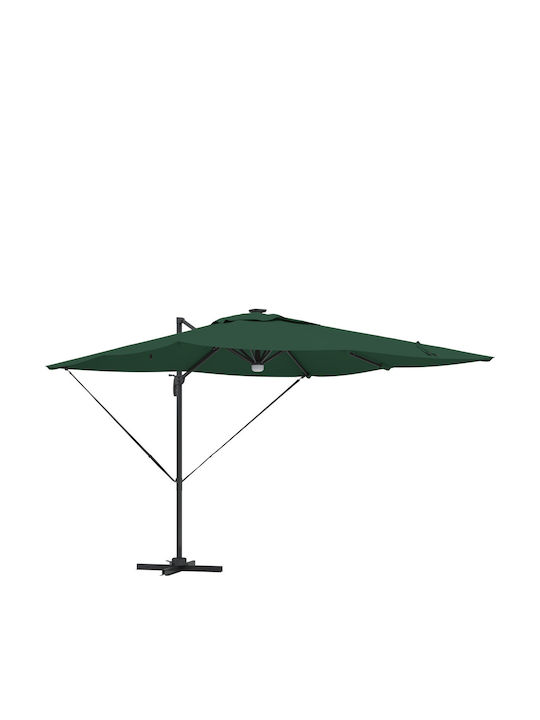 Umbrelă Suspendată Din Aluminiu Verde 2.86x2.85xÎnălțime 2.7m