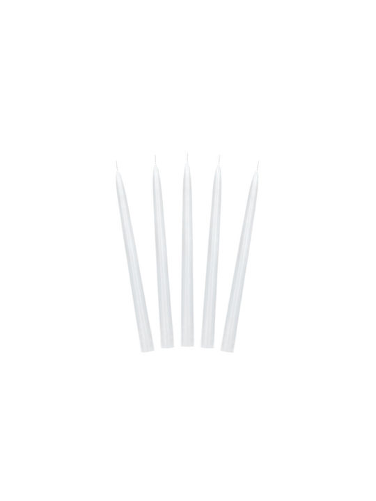 PartyDeco Lumânare Decorativă Conic Alb 10buc
