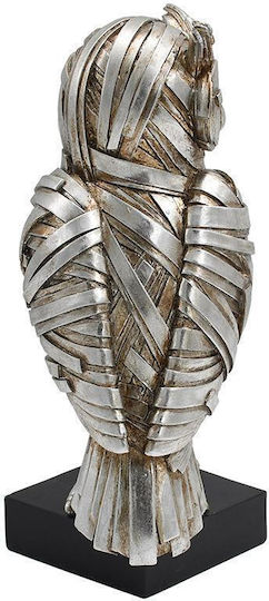 Figurină Decorativă de Masă Fylliana Fl25090 Bufniță Culoare Argintiu-Negru 9.5x9.5x22.5cm