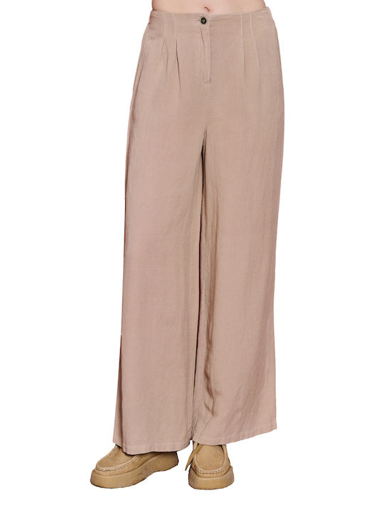 Pant Women's Fabric Trousers Regular Fit Sand