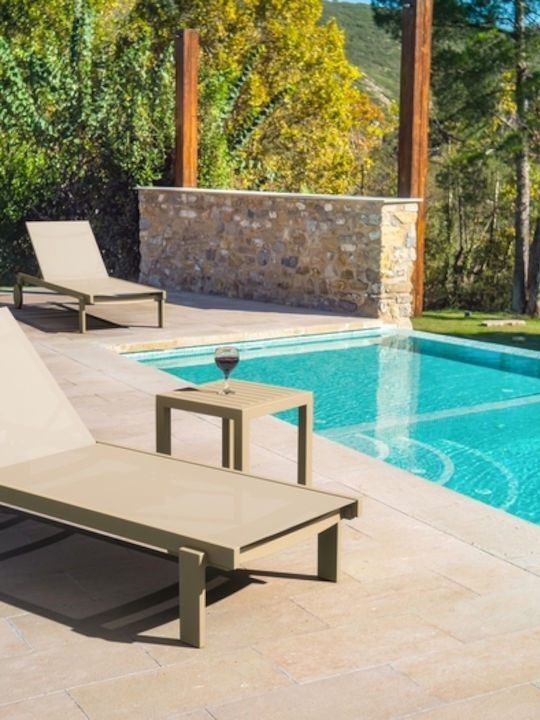 Ξαπλώστρα Αλουμινίου Casablanca με Ρόδες Καφέ 76x220x230εκ.