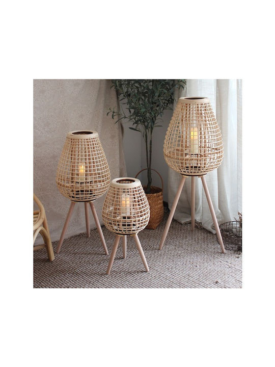 Lalos Φαναράκι Bamboo Επιδαπέδιο Καφέ 28x28x52εκ.