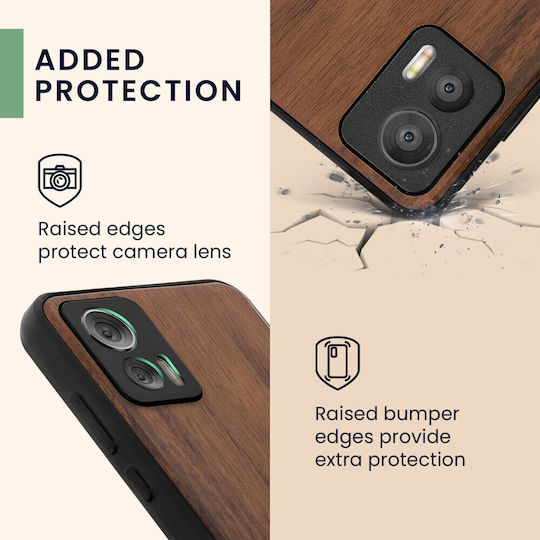 KWmobile Wood Задна корица Дърво Кафяв (Motorola Edge 30)