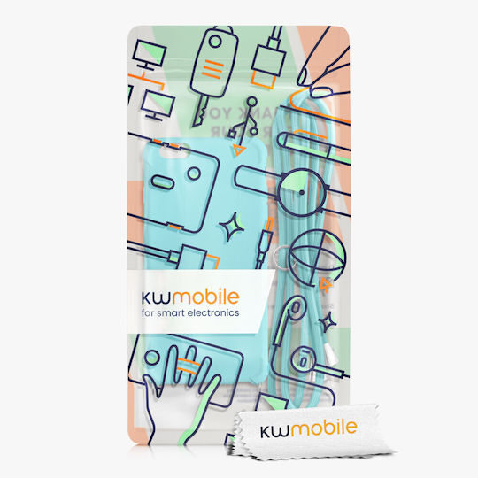 KWmobile Silicone / Plastic Back Cover with Green Neck Strap for iPhone 6/6s Plus Realme 6 / 6s