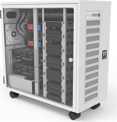 Thermaltake AX700 TG Gaming Full Tower Computer Case with Side Window Snow