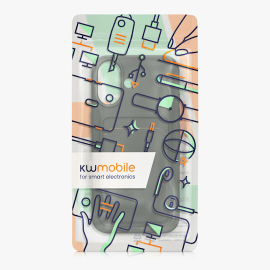 KWmobile Dark Back Cover Silicone with Card Slot Green (iPhone 16)