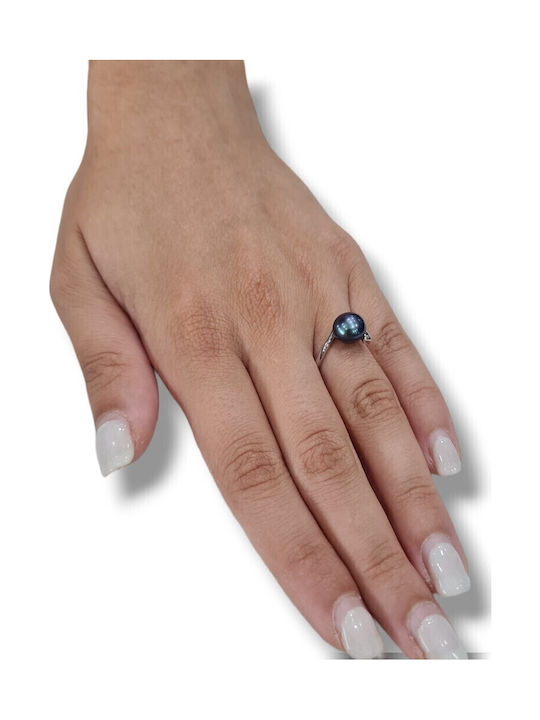 Mentzos Ring with Pearls made of Silver