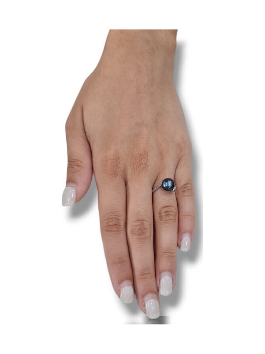 Mentzos Ring with Pearls made of Silver