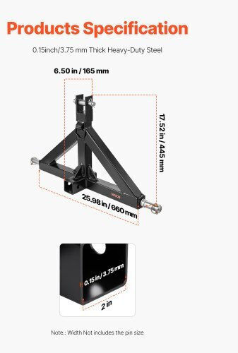 Vevor 3-Punkt 2" Bootsanhänger-Anhängerkupplung Schnellkupplungsadapter 3000lbs Tragfähigkeit