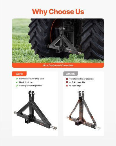 Vevor 3-Punkt 2" Bootsanhänger-Anhängerkupplung Schnellkupplungsadapter 3000lbs Tragfähigkeit