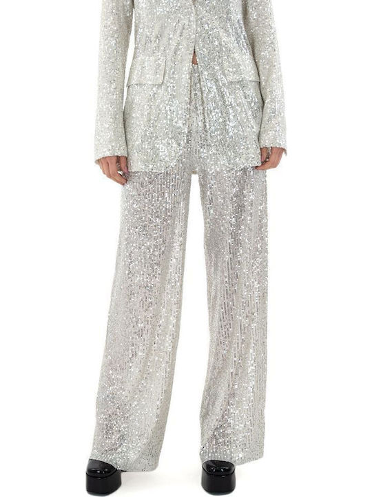 C. Manolo Sequined Pants Women Γυναικείο Υφασμάτινο Παντελόνι Ασημί C. Manolo Sequined Pants Women Γυναικείο Υφασμάτινο Παντελόνι Ασημί