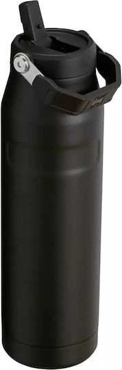 Stanley Iceflow Flip Straw Μπουκάλι Θερμός Πλαστικό BPA Free 1.06lt Black με Καλαμάκι