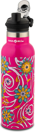 Nava "we Care" Recycelbar Flasche Thermosflasche Rostfreier Stahl / Kunststoff 500ml Pink
