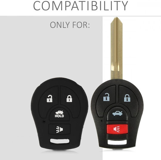 Husă Cheie Auto Nissan 4 Butoane Silicon Neagră 49187.01