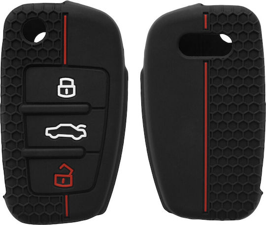 Car Key Case Audi 3 Buttons Silicone Black 53134.01