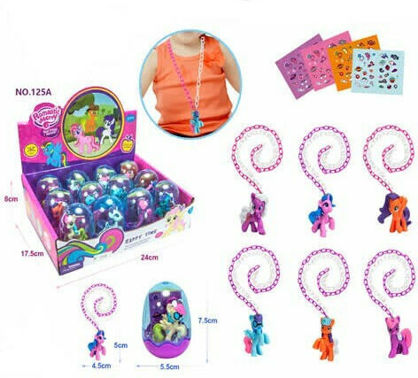 Miniatur-Pony Kette & Aufkleber Mehrfarbig 3+