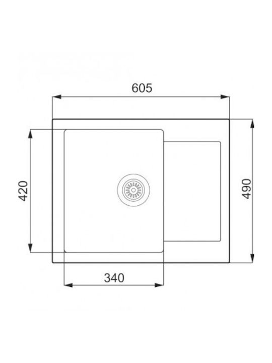 Unixton Drop-In Chiuvetă din Granit Sintetic L61xW50cm