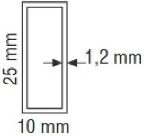 Manart Nickel Tube Wardrobe Shelf 25x10x3000mm 244-796#3#squa