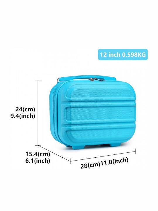Miss Lulu Lightweight Hard Shell Abs Vanity Case Blue 24.5 Cm 30.5 Cm 15 Cm