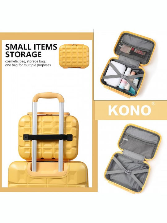 Miss Lulu Lightweight Hard Shell Abs Vanity Case Yellow 24.5 Cm 30.5 Cm 15 Cm