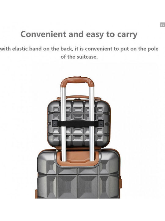 Miss Lulu Lightweight Hard Shell Abs Vanity Case Gray 24.5 Cm 30.5 Cm 15 Cm